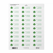 Celtic Knot Shamrock Irish Colors Etiket (Full Sheet)