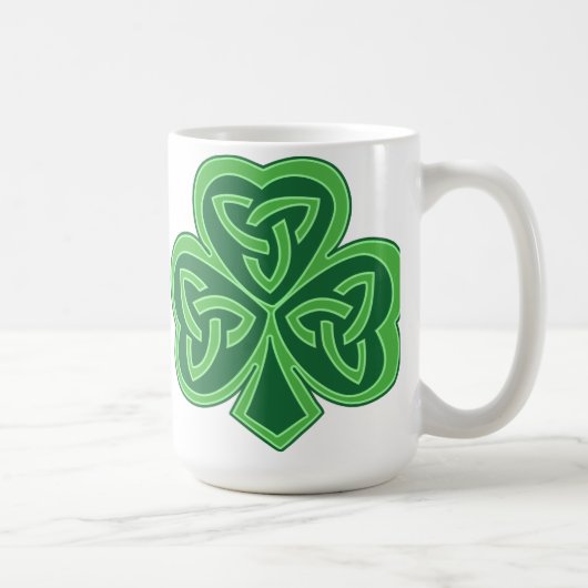 Celtic Knot Shamrock Koffiemok (Rechts)