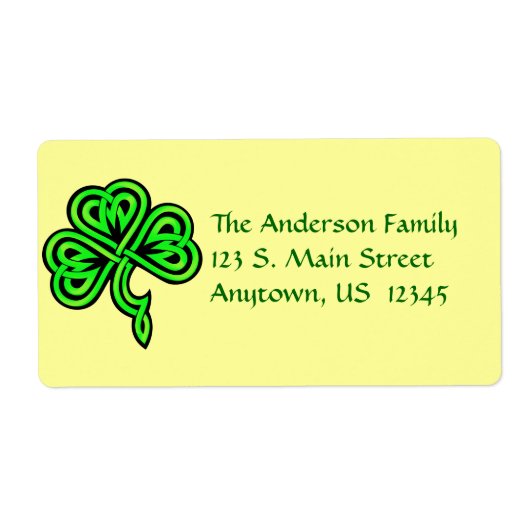 Celtic Knot Shamrock Label (Voorkant)