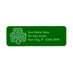 Celtic Knot Shamrock Label