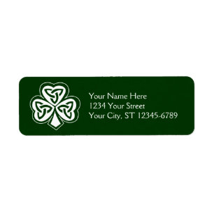 Celtic Knot Shamrock Label