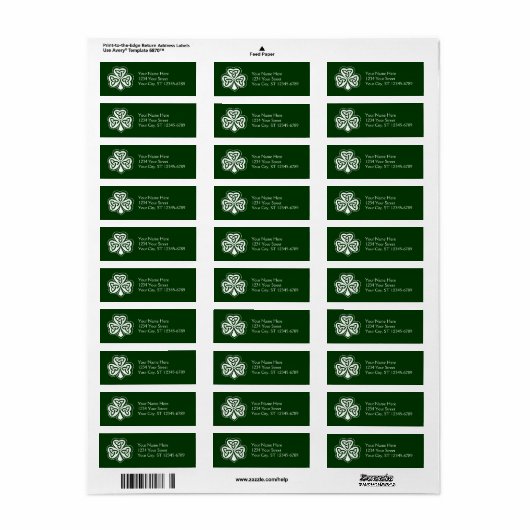 Celtic Knot Shamrock Label (Full Sheet)