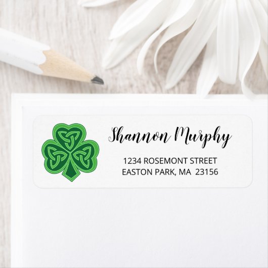 Celtic Knot Shamrock Modern Calligraphy Script Etiket (Insitu)