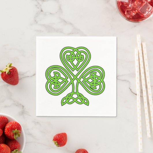 Celtic Knot Shamrock on White Servet (Insitu)