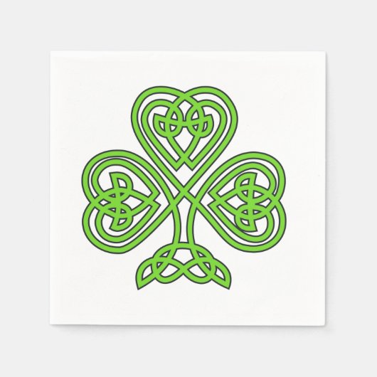 Celtic Knot Shamrock on White Servet (Voorkant)