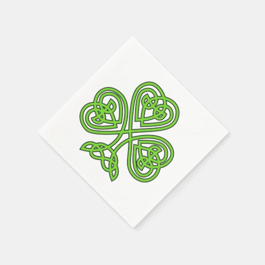 Celtic Knot Shamrock on White Servet (Hoek)