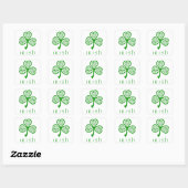 Celtic Knot Shamrock over Irish text Vierkante Sticker (Vel)