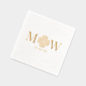 Celtic Knot Shamrock Paar 2 Init Monogram Datum Folie Servetten (Links)