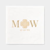 Celtic Knot Shamrock Paar 2 Init Monogram Datum Folie Servetten (Voorkant)