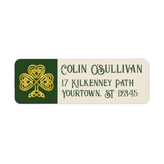 Celtic Knot Shamrock Return Label (Voorkant)