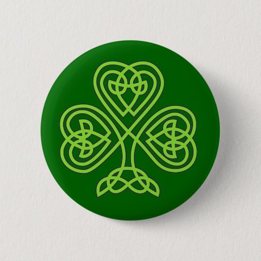 celtic knot shamrock ronde button 5,7 cm (Voorkant)