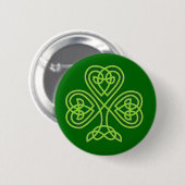 celtic knot shamrock ronde button 5,7 cm (Voorkant /achterkant)