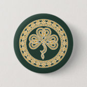 Celtic Knot Shamrock Ronde Button 5,7 Cm (Voorkant)