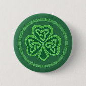 Celtic Knot Shamrock Ronde Button 5,7 Cm (Voorkant)