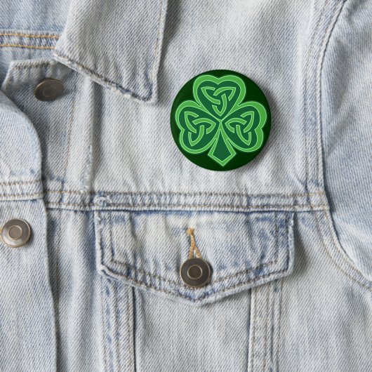Celtic Knot Shamrock Ronde Button 5,7 Cm (In situ)