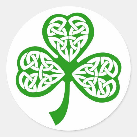 Celtic Knot Shamrock Ronde Sticker (Voorkant)