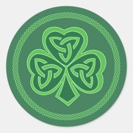Celtic Knot Shamrock Ronde Sticker