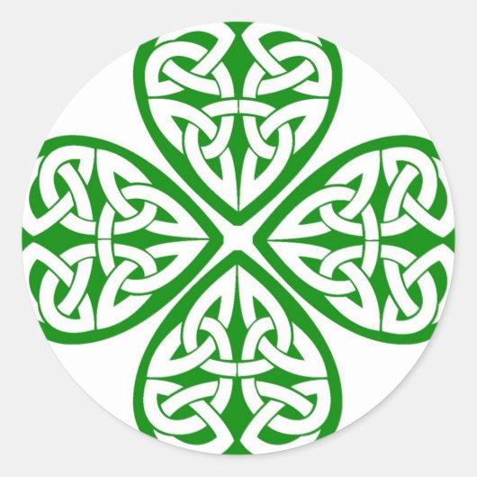Celtic Knot Shamrock Ronde Sticker (Voorkant)