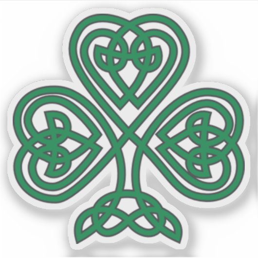 Celtic Knot Shamrock Sticker (Voorkant)
