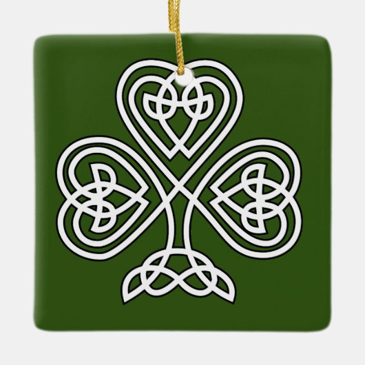 Celtic Knot Shamrock Tegel Keramisch Ornament (Voorkant)