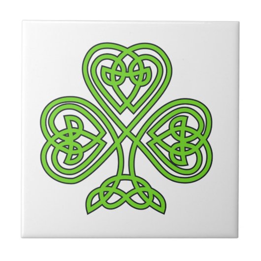 Celtic Knot Shamrock Tegeltje (Voorkant)