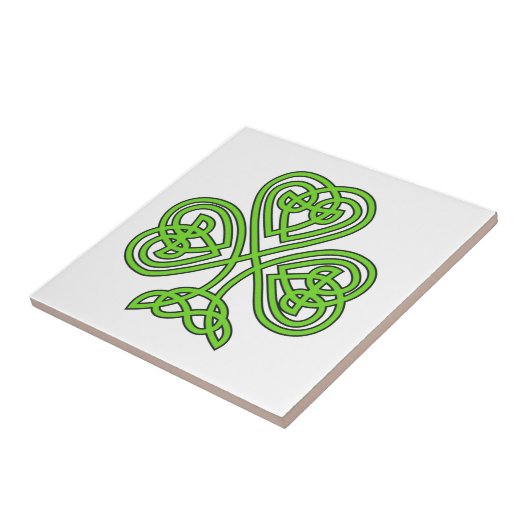 Celtic Knot Shamrock Tegeltje (Zijkant)