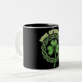 Celtic Knot Shamrock Tweekleurige Koffiemok (Voorkant links)