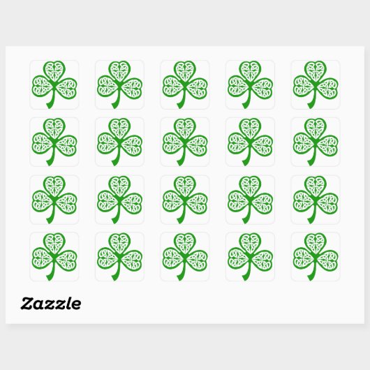 Celtic Knot Shamrock Vierkante Sticker (Vel)