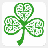 Celtic Knot Shamrock Vierkante Sticker (Voorkant)