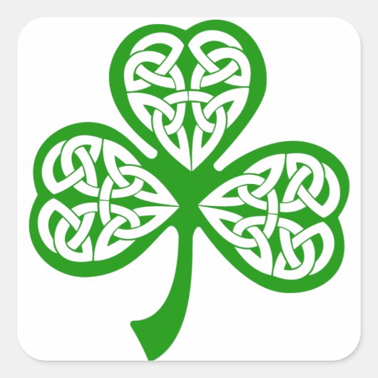 Celtic Knot Shamrock Vierkante Sticker (Voorkant)