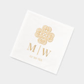 Celtic Knot Shamrock Wedding Couple Initialen Datu Folie Servetten (Links)