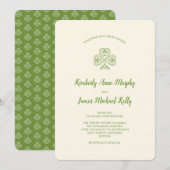 Celtic Knot Shamrock Wedding Ivory Kaart (Voorkant / Achterkant)