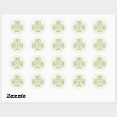 Celtic Knot Shamrock Wedding Ivory Ronde Sticker (Vel)