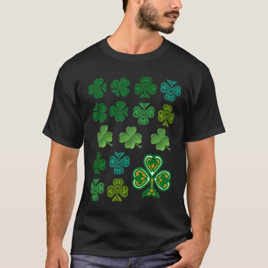 Celtic Knot Shamrocks Clover St. Patricks Day  T-shirt (Voorkant)