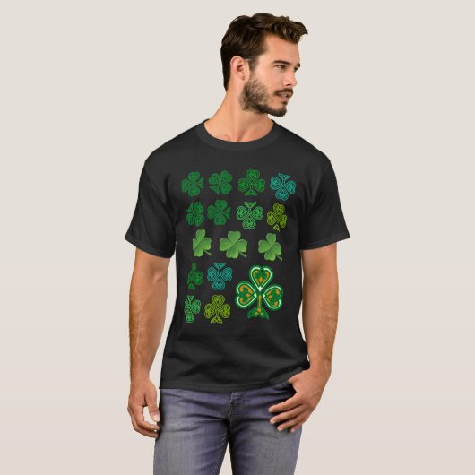 Celtic Knot Shamrocks Clover St. Patricks Day  T-shirt (Voorkant volledig)