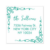 Celtic Knot Shamrocks Modern Return Address Zelfinktende Stempel (Design)