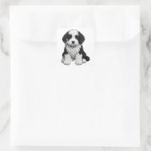 Celtic Knot Sheepadoodle Vierkante Sticker (Tas)