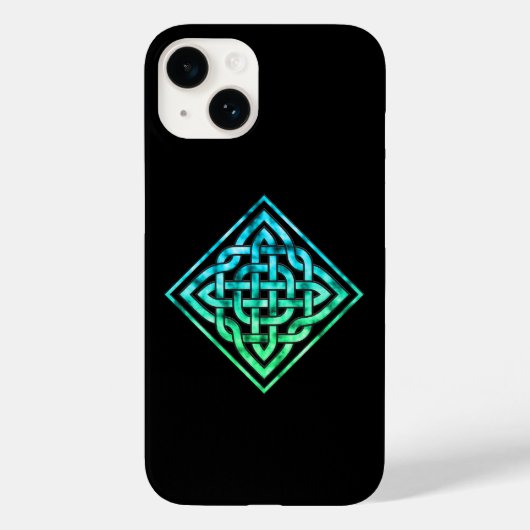 Celtic Knot - Single Blue Green iPhone 14 Hoesje (Achterkant)