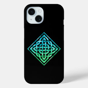 Celtic Knot - Single Blue Green iPhone 15 Hoesje