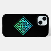 Celtic Knot - Single Blue Green iPhone 15 Hoesje (Achterkant (horizontaal))