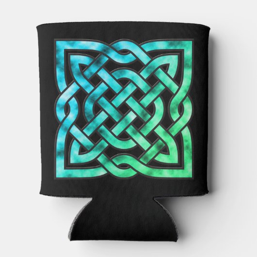 Celtic Knot - Single Square Blue Green Blikjeskoeler (Achterkant)