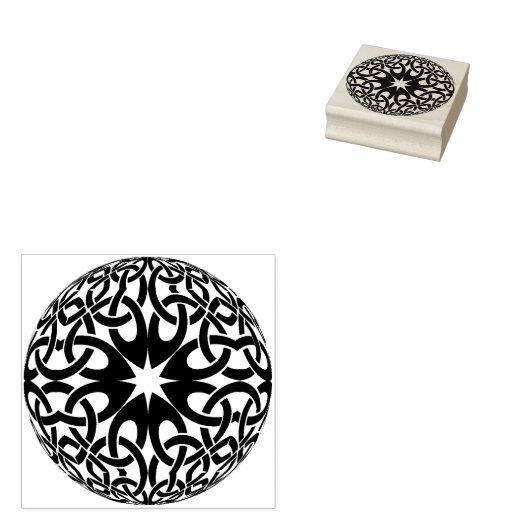 celtic knot sphere art stamp rubberstempel (Gestempeld)