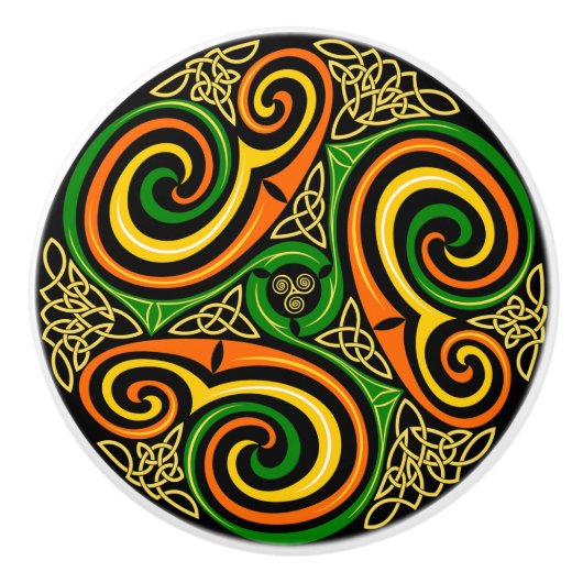 Celtic Knot Spiraal Deurknop Kasttrekker Keramische Knop (Voorkant)