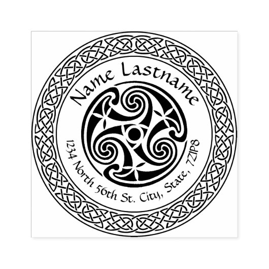 Celtic Knot & Spiral gepersonaliseerde rubberen st Rubberstempel (Afrduk)
