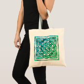 Celtic Knot - Square Blue Green Budget Tas (Voorkant (product))