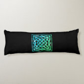 Celtic Knot - Square Blue Green Lichaamskussen (Achterkant)