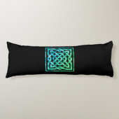 Celtic Knot - Square Blue Green Lichaamskussen (Voorkant)