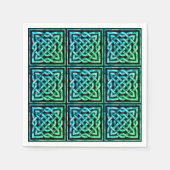 Celtic Knot - Square Blue Green Paper Napkins Servet (Voorkant)