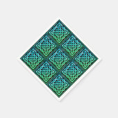 Celtic Knot - Square Blue Green Paper Napkins Servet (Hoek)