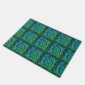 Celtic Knot - Square Blue Green Tegel Deurmat (Schuin)